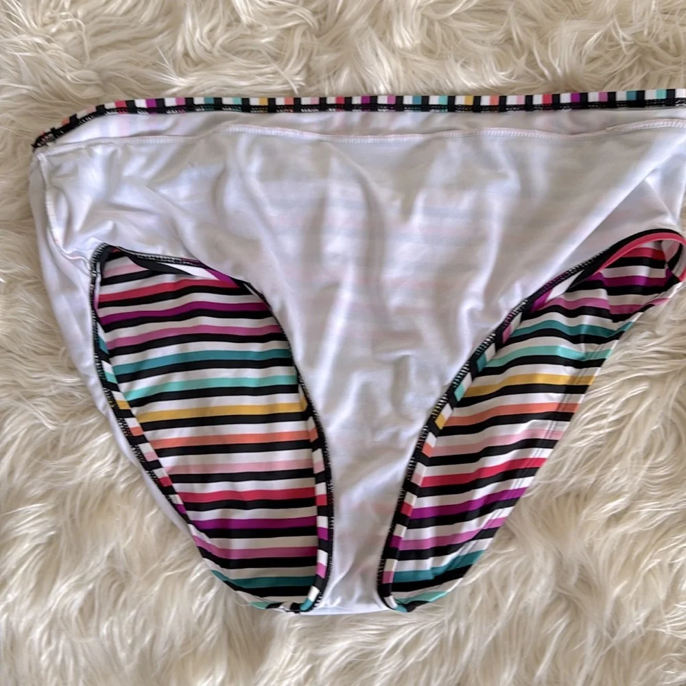 APT. 9 MULTI STRIPE‎ HIGH WAIST BIKINI BOTTOM Sz XXL